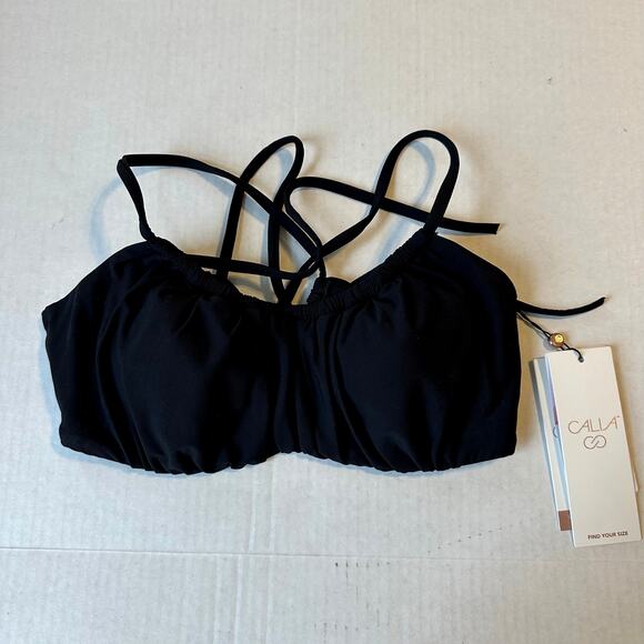 NEW Calia Underwire Black Bikini Bathing Suit Top Sz Small - Picture 1 of 6